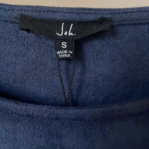 NWT Joh Apparel Size Small Faux Suede Navy Alize Tunic Dress - Picture 7 of 13